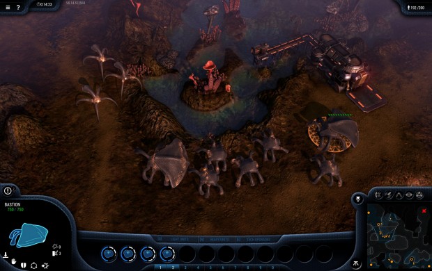Eine Gruppe transformierter Goo sichert die Passage, die Sterne auf der Map sind Epic-Einheiten. (Screenshot: Golem.de)
