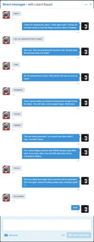Screenshot der angeblichen privaten Nachrichten (Bild: Kim Schmitz via Twitter)