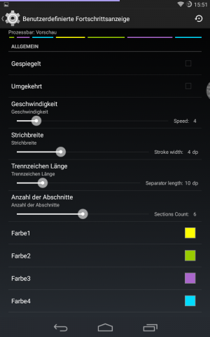 Auch Details wie die Fortschrittsanzeige kann genau eingestellt werden. (Screenshot: Golem.de)