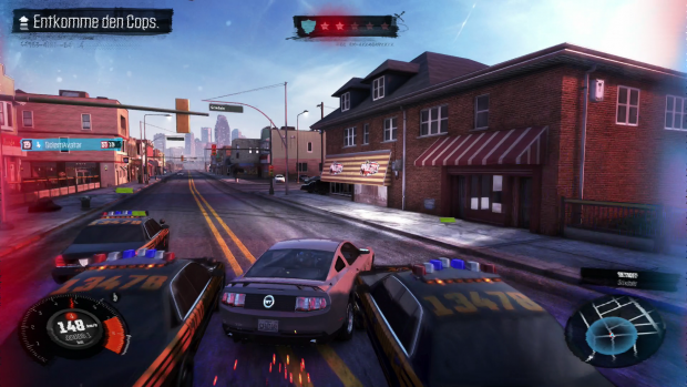 In einer Mission müssen wir die Polizei abschütteln. (Screenshot: Golem.de)