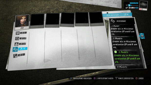 Mit Erfahrungspunkten können wir im Spielverlauf einige Werte steigern. (Screenshot: Golem.de)