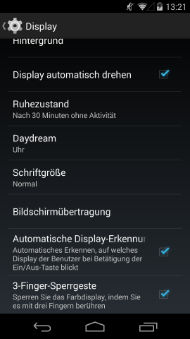 Spezielle Display-Einstellungen f&uuml;r das Yotaphone 2 (Screenshot: Golem.de)