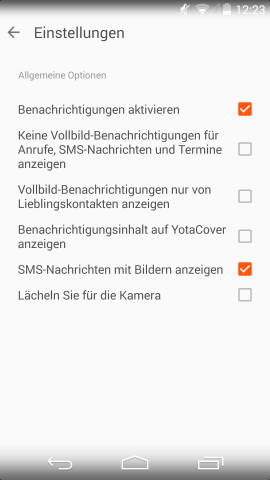Datenschutzeinstellungen in der Yotahub-App (Screenshot: Golem.de)