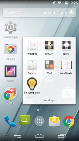 Yota hat einige spezielle Apps f&uuml;r das E-Paper-Dispaly installiert. (Screenshot: Golem.de)