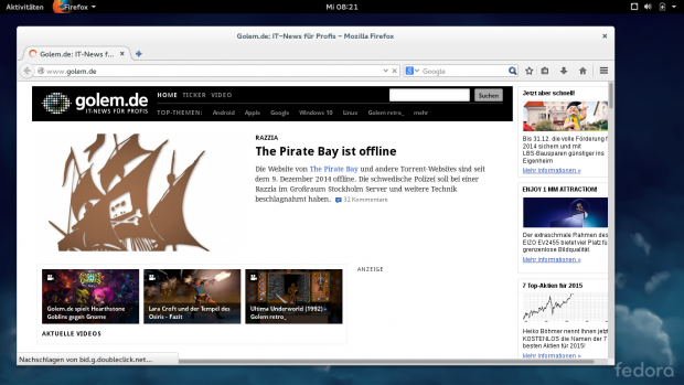 Die aktuelle Version des Browsers Firefox läuft unter Gnome auch mit dem Displaymanager Wayland.
