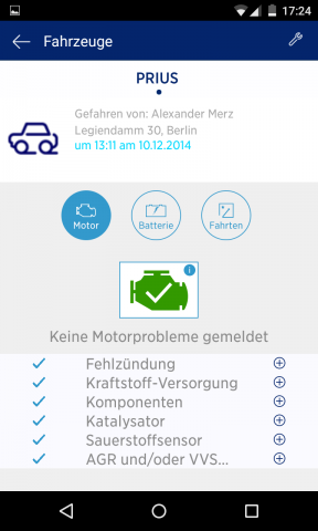 Die Diagnose-Funktion ist im Vergleich mit Onboard-Darstellungen in modernen Autos wenig aussagekräftig. (Foto: Alexander Merz/Golem.de)