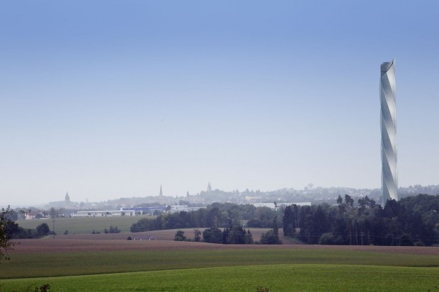 Der Testturm in Rottweil wird das erste Gebäude mit dem neuen Aufzug. Es soll 2016 fertig sein. (Bild: Thyssen Krupp)