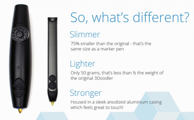 Der alte und neue 3Doodler im Größenvergleich (Bild: 3Doodler)