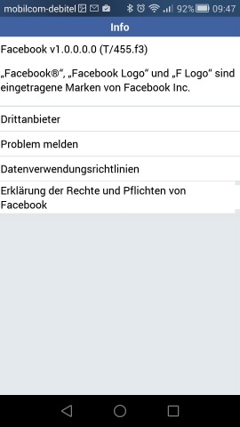 Facebook Lite ist offiziell nicht in Deutschland erhältlich - kann als APK-Datei aber leicht im Internet gefunden und installiert werden. (Screenshot: Golem.de)