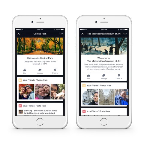 Facebooks neue Funktion Place Tips (Bild: Google)