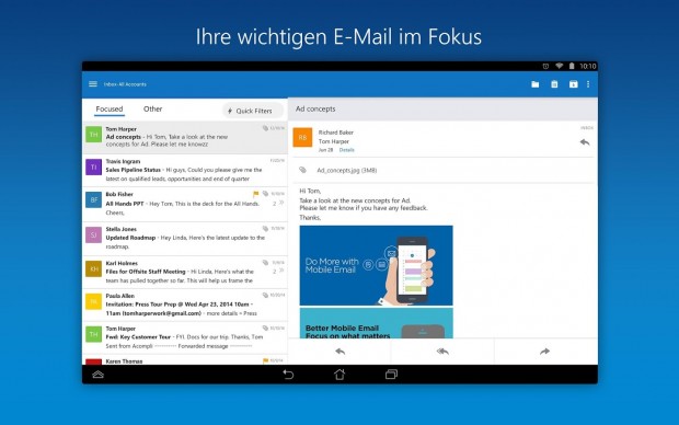 Outlook f&uuml;r Android (Bild: Microsoft)