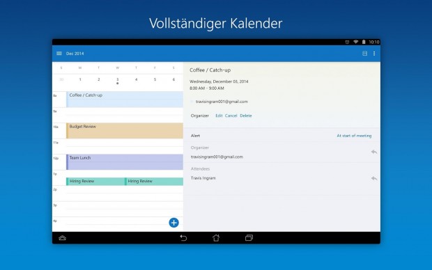 Outlook f&uuml;r Android (Bild: Microsoft)