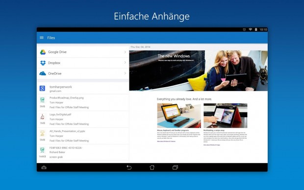 Outlook f&uuml;r Android (Bild: Microsoft)