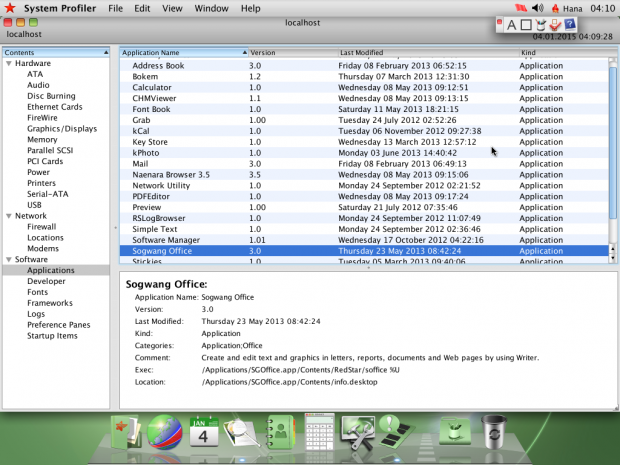 Das integrierte Büropaket SGOffice heißt eigentlich Sogwang Office und ... (Screenshot: Golem.de)