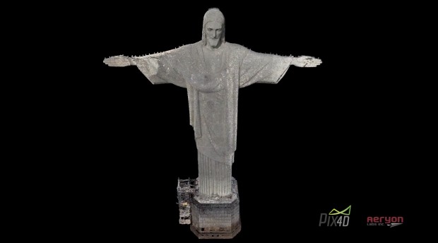 Drohne vermisst Cristo Redentor. (Bild: Pix4D/Aeryon, Screenshot: Golem.de)