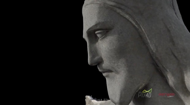 Drohne vermisst Cristo Redentor. (Bild: Pix4D/Aeryon, Screenshot: Golem.de)