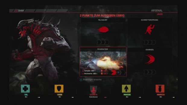 Das Monster kann einige seiner F&auml;higkeiten ausbauen. (Screenshot: Golem.de)