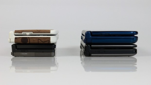 New 3DS (oben links), New 3DS XL (oben rechts), 3DS (unten links) und 3DS XL (unten rechts)