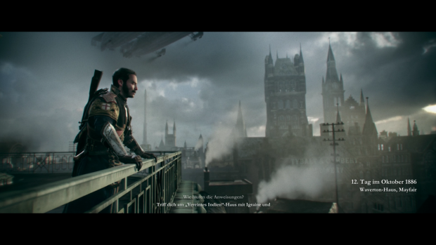 Sir Galahad wirft einen Blick auf das alternative London von 1886. (Screenshot: Golem.de)