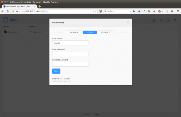Hier kann auch der Login-Name samt Passwort definiert werden.