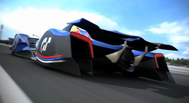 Sein Entwurf hat verkleidete Räder und ein Cockpit - und ist damit kein Formel-Rennwagen. (Bild: Red Bull, Gran Turismo/Screenshot: Golem.de)