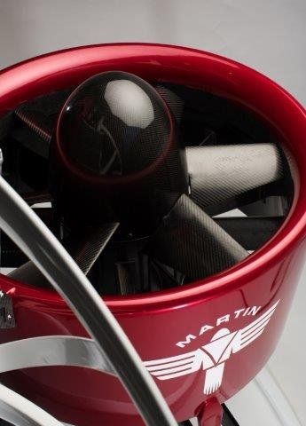 Angetrieben wird es von von zwei Mantellpropellern, die an einem Vier-Zylinder-Motor hängen. (Foto: Martin Aircraft Company)