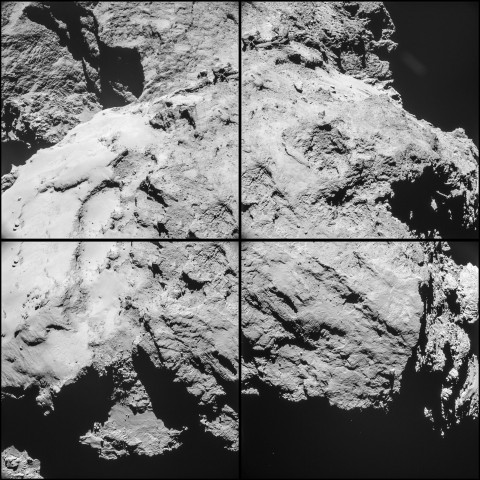 Aufnahme vom ersten Vorbeiflug. Dabei war Rosetta knapp 11 km weit vom Kometen weg. (Foto: Esa/Rosetta/NavCam/CC BY-SA IGO 3.0)