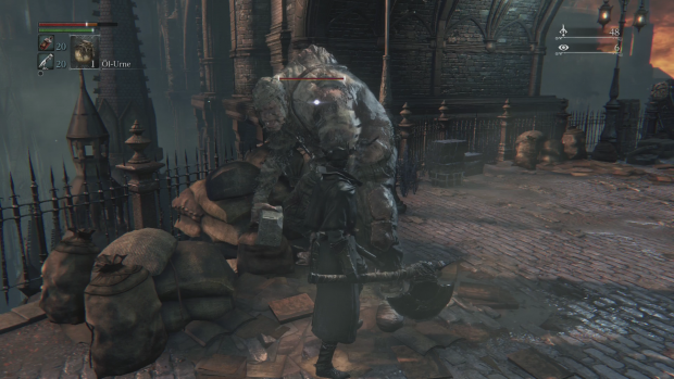 Ein Oger greift mit einem Stein an. (Screenshot: Golem.de)
