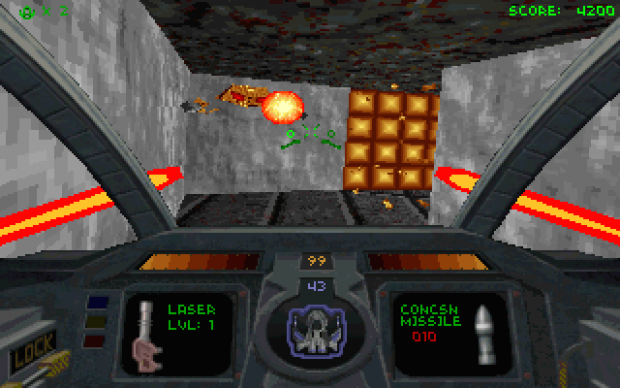 Wer erinnert sich noch an das erste Spiel der Serie? Mit solcher Grafik erregte Descent vor 20 Jahren Aufsehen. (Bild: Screenshot)