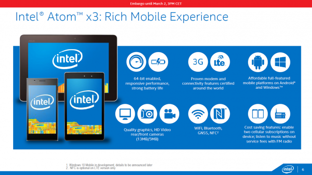 Die Atom x3 sind für günstige Smartphones gedacht. (Bild: Intel)