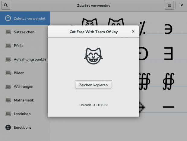 ...um spezielle Zeichen einfach auszuw&auml;hlen. (Screenshot: Sebastian Gr&uuml;ner/Golem.de)