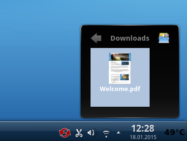 Stackfolder gestatten den schnellen Zugriff auf häufig benötigte Dateien.