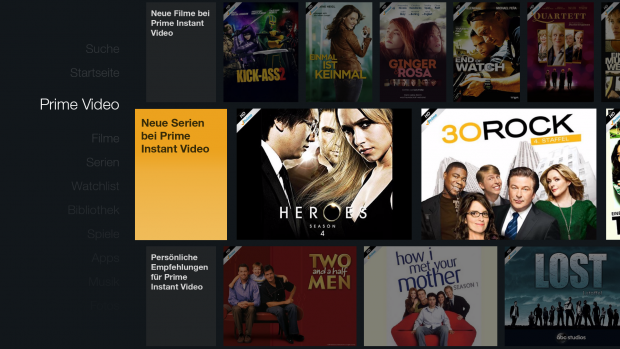 Unterrubrik Prime Video mit ausgewählter Serienrubrik (Screenshot: Golem.de)