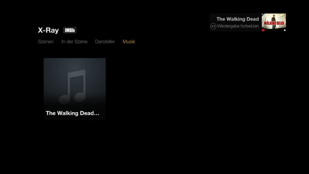 Musikinfo zur Fernsehserie The Walking Dead (Screenshot: Golem.de) Anmerkung: Das Standbild wird von Amazon aus rechtlichen Gr&uuml;nden geschw&auml;rzt.