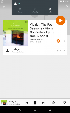 Android 5.1 - &Auml;nderung der Hauptlautst&auml;rke, w&auml;hrend Musik l&auml;uft (Screenshot: Golem.de)