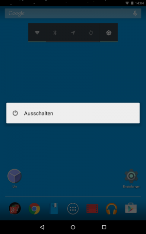 Android 5.1 - Abschaltmen&uuml; nur mit Ausschalten-Option (Screenshot: Golem.de)