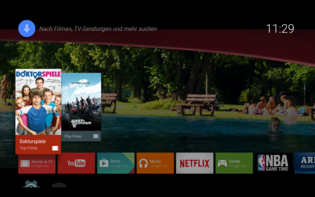 Der Hauptbildschirm von Android TV (Screenshot: Golem.de)