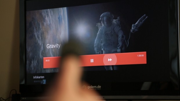 Der Nutzer kann auf dem Nexus Player meist nur über ein Bildschirmmenü spulen. (Bild: Martin Wolf/Golem.de)