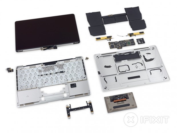 Das zerlegte MacBook 12 (Bild: iFixit)