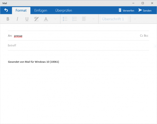 Die neue E-Mail-App (Screenshot: Golem.de)
