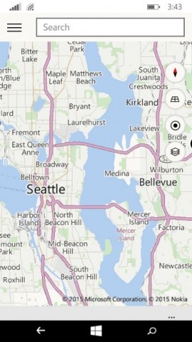 Die neue Maps-App für Windows-10-Smartphones (Bild: Microsoft)