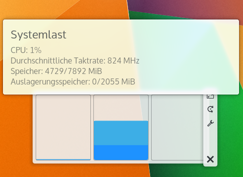 ... und die Anzeige der Systemlast. (Bild: Screenshot Golem.de)