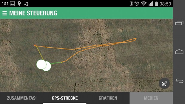 &Uuml;bersichtskarte des letzten Fluges (Screenshot: Golem.de)