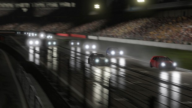 Es ist sehr beeindruckend, so viele Autos gleichzeitig auf einer nassen Strecke im Replay zu verfolgen. (Screenshots: Golem.de)