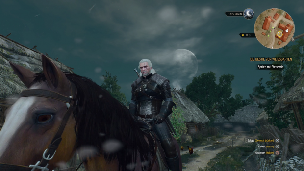Pferd Pl&ouml;tze ist Geralt ein treuer Begleiter - und ein Teil des Inventars. (Screenshot: Golem.de)
