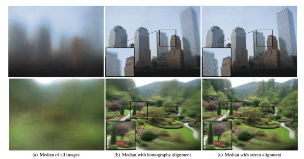 Ein Beispiel f&uuml;r die Stabilisierung der Aufnahme - rechts das neue Verfahren (Bild: Martin-Brualla/Gallup/Seitz)