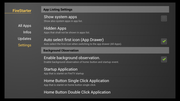 Fire Starter l&auml;sst sich sehr umfangreich konfigurieren. (Screenshot: Golem.de)