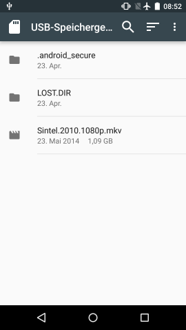 Der Dateimanager von Android M f&uuml;r USB-Speicher (Screenshot: Golem.de)