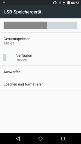 Detail-Angaben zum USB-Speicher in den Android-Einstellungen von Android M (Screenshot: Golem.de)