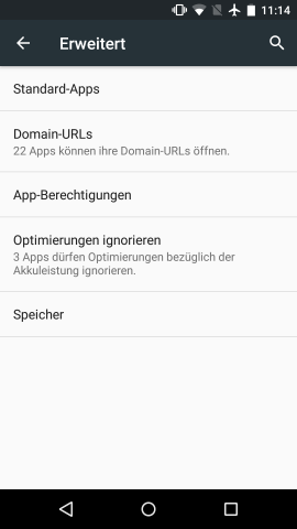Neues Untermenü bei den App-Einstellungen von Android M (Screenshot: Golem.de)